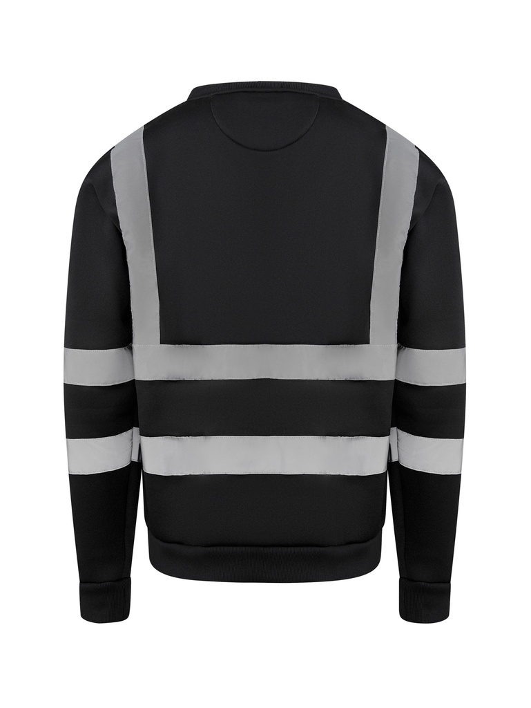 Korntex Sweatshirt mit vier Reflexstreifen, schwarz, S