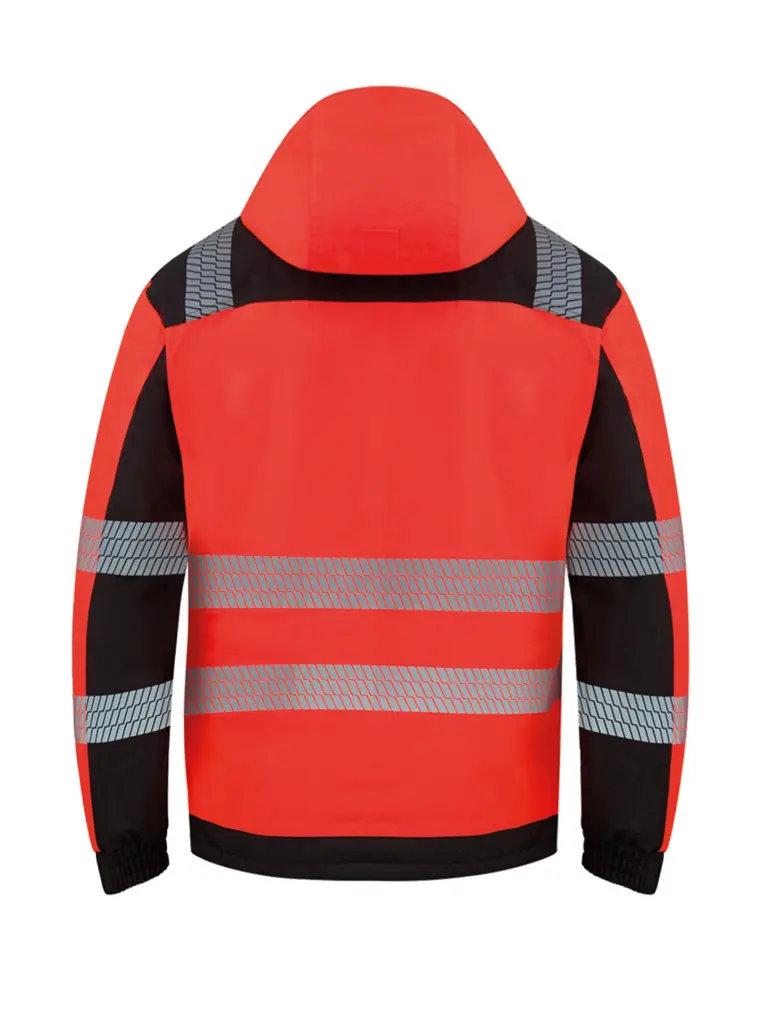 Korntex Hi-Vis Softshell Regenjacke EN 20471, schwarz/rot, S Korntex Hi-Vis Softshell Regenjacke EN 20471, schwarz/rot, S