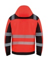 Korntex Hi-Vis Softshell Regenjacke EN 20471, schwarz/rot, S