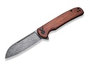 Civivi Chevalier Damascus Cuibourtia braun